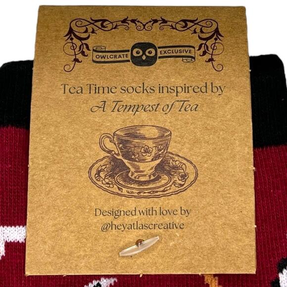 OwlCrate A Tempest of Tea Tea Time Socks - October 2024 "Bleed You Dry" - Picture 5 of 6